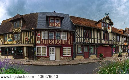 Beuvron En Auge, France - August 3, 2021: Beuvron-en-auge, One Of The Most Beautiful Villages In Fra