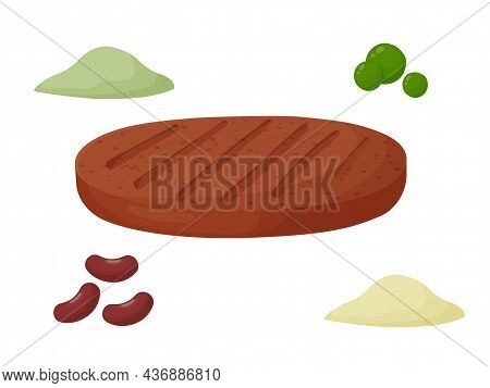 Vegetarian Meat. Plant Based Meat Vector Illustration.