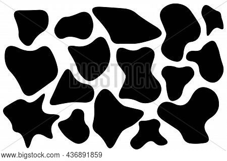 Set Of Blobs Abstract Shape Organic Banner Design Element Form Stain. Vector Collection Of Fluid Rou