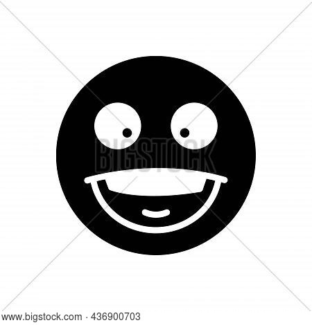 Black Solid Icon For Comic Humorous Funny Joky Mirthful Emoji Goofy Character