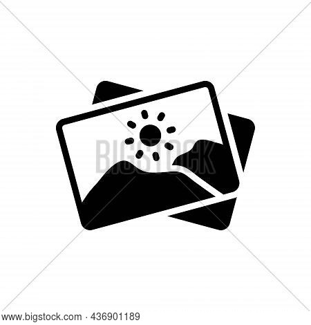 Black Solid Icon For Foto  Photo Photographer Frame Picture Album Gallery Image