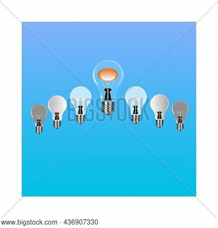 Glowing Yellow Light Bulb As Inspiration Concept