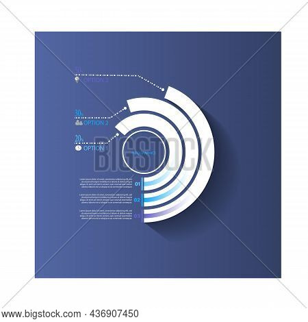 Vector Infographic Integrated Circles. Business Concept With 3 Options. For Content, Diagram