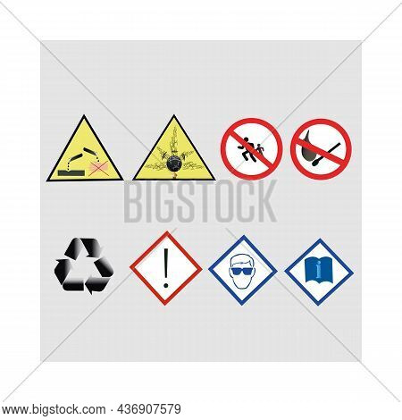 Cargo Symbols Set, Packaging Icons, Package Signs Set On Cardboard