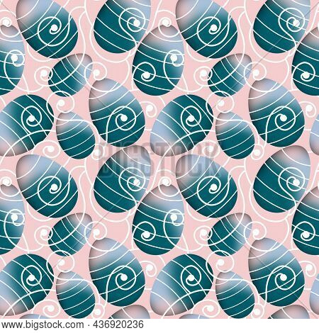 Seamless Easter Pattern With Eggs For Wrapping Paper
