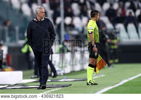 Torino, Italy. 17 October 2021. Jose Mourinho, Head Coach  Of As Roma  During The Serie A Match Betw