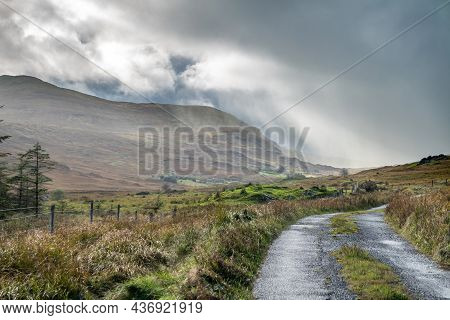 Rain Coming In At The Bluestack Mountains Between Glenties And Ballybofey In County Donegal - Irelan