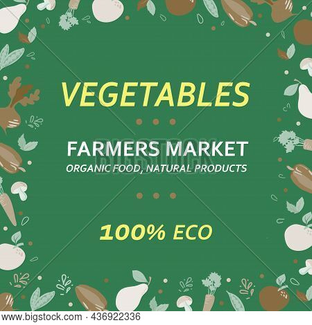 Stylish Farm Fresh Flyer, Template Or Brochure Design. Mock Up Design With Shadow. Vintage Colors. B