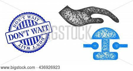 Vector Net Press Bell Framework, And Dont Wait Blue Rosette Scratched Seal Imitation. Linear Carcass