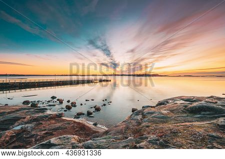 Helsinki, Finland. Suomenlinna Church In Fortress Of Suomenlinna Or Sveaborg And Partially Fortified