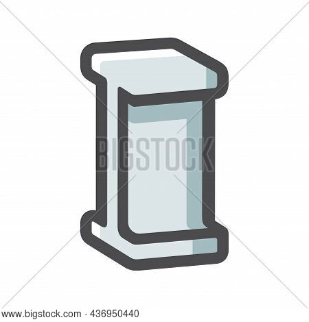 Steel Bar Metal Rolled Rail Vector Icon Cartoon Illustration.
