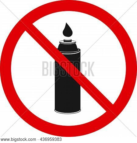 A Forbidding Sign For The Use Of A Gas Cylinder.