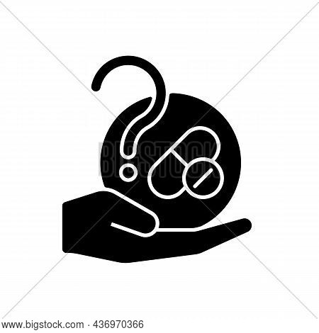 Blind Trials Black Glyph Icon. Masked Experiment. Maximizing Results Validity. Random Receive Experi