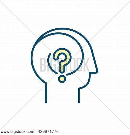Absentmindedness Rgb Color Icon. Cognitive Problem. Showing Forgetful Behavior. Neurocognitive Impai