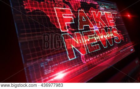 Fake News Trolling And Broadcast On Screen Illustration