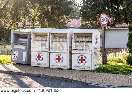 Swierklany, Poland -08.10.2021 - A Container For Clothes Pck In Swierklany