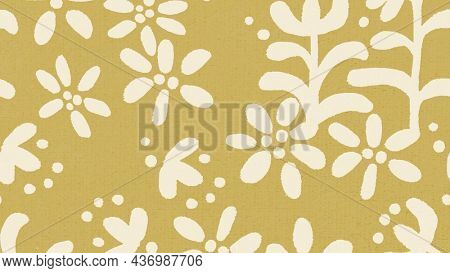 Floral pattern desktop wallpaper, ethnic background in yellow