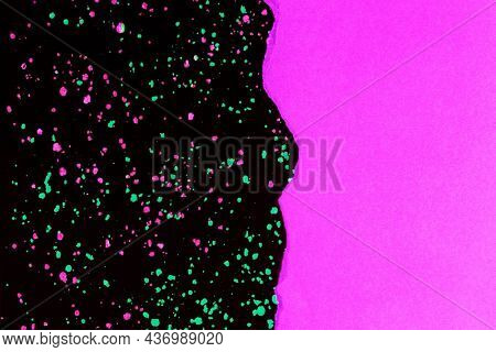 Craft background with pink and green crayon art
