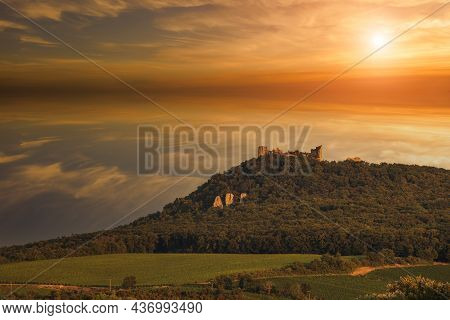 The Ruins Of The Devicky Castle In The Palava Region In South Moravia In The Czech Republic. There A