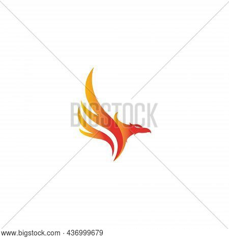 Vector Illustration Of A Phoenix And Fire For An Icon, Symbol Or Logo. Suitable For Logos Of All Typ