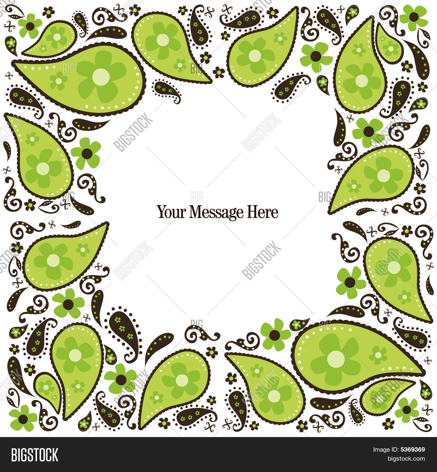 Paisley Border Card/ Vector &amp; Photo (Free Trial) | Bigstock