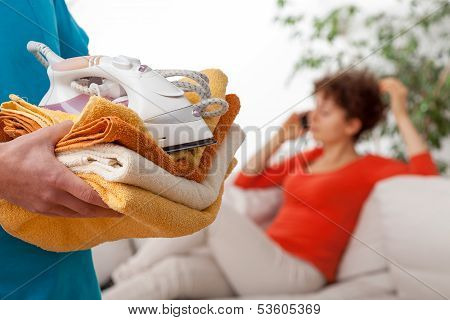 Man Cleaning Up