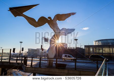 OSLO, NORWAY- JAN 2 : Architecture of Oslo Airport, Gardermoen on Jan 2, 2013. Oslo Airport acts as the main domestic hub and international airport for Norway.
