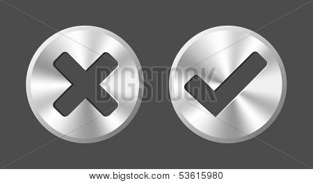 Ok And Cancel Vector Round Web Buttons