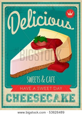 vector vintage styled cheesecake poster
