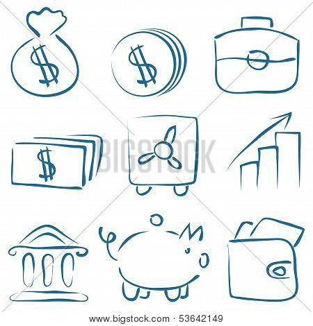 Vector Sketch Money Icons