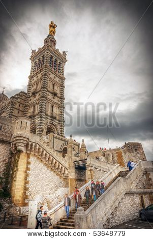 Notre Dame De La Garde Cathedral, Marseille, Hdr Image