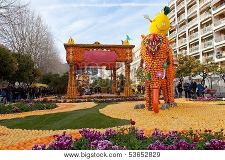 MENTON FRANCE - FEBRUARY 27: Lemon Festival (Fete du Citron) on the French Riviera.