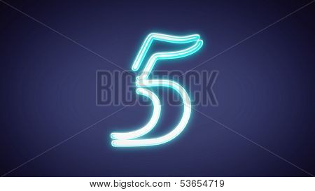 Nero Countdown Number Blue 5