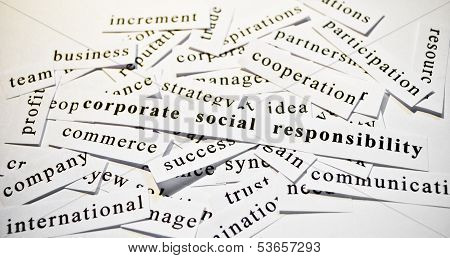 Csr. Concept Of Cutout Words Related With Business.