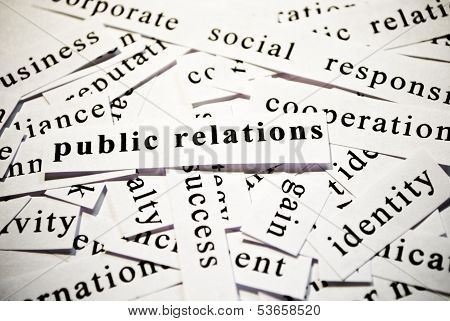 Public Relations. Concept Of Words Related With Business