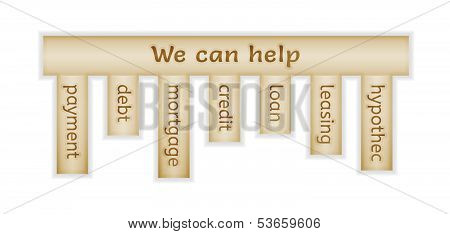 Wooden Label With We Can Help