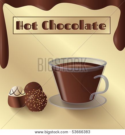 Cup Of Hot Chocolate And Candy