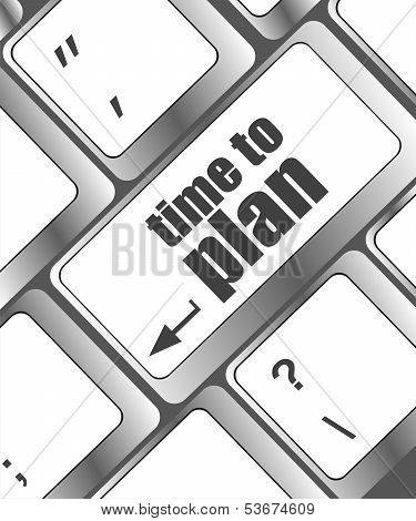 Future Time To Plan Concept With Key On Computer Keyboard