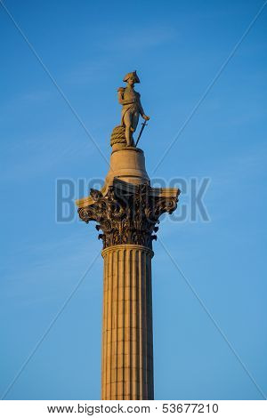 Nelsons column at sunset