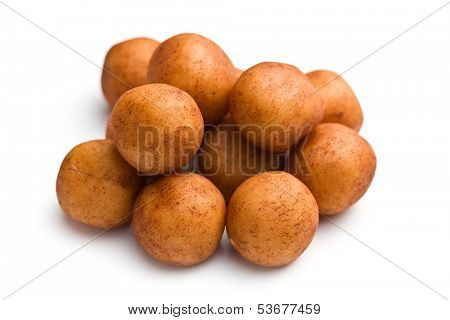 marzipan balls on white background