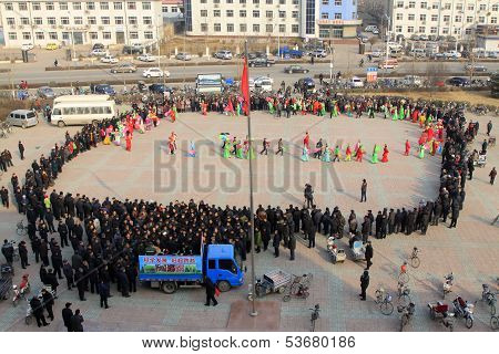 Audiences Around Watching Yangko Dance Performance