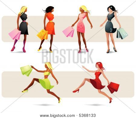 Kønne piger Shopping