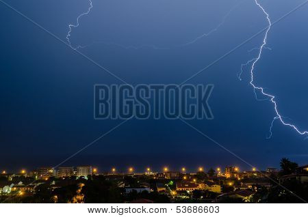 Lightning Over The Sea