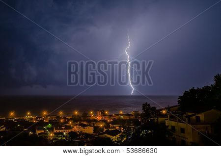 Lightning Over The Sea