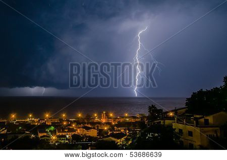 Lightning Over The Sea