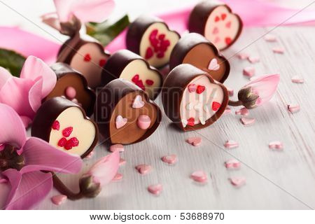 chocolate candies for Valentine's day