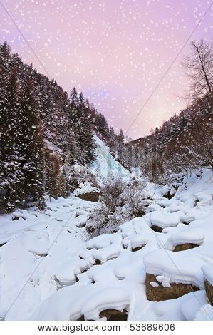 Waterfall Stuibenfall At Umhausen - Tirol Austria