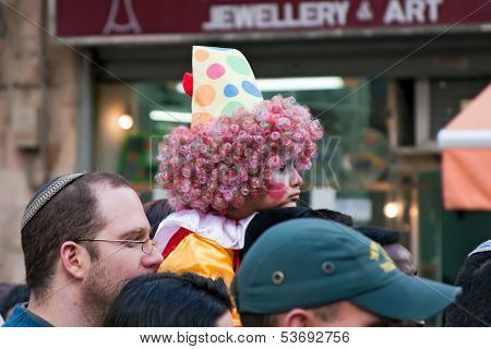 Jerusalem, Israel - 15 March 2006: Purim Carnival, People Watch The Show.