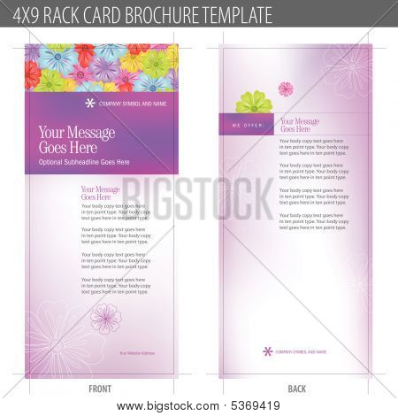 4x9 Rack Card Brochure Template Vector