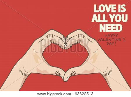 Valentine's day heart shaped hand